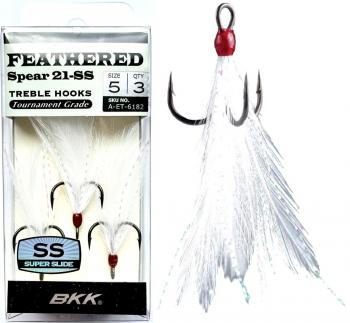 BKK Feathered Spear 21-SS - Treble Hook - White Gr.5