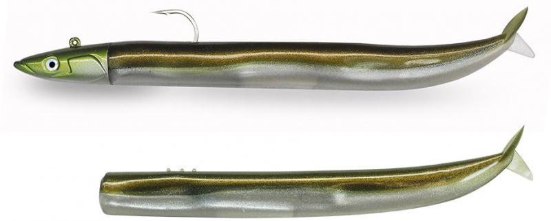 Fiiish Crazy Sand Eel 180 Combo X Deep ( 2x Eel + 1x 55g Kopf montiert) - Khaki