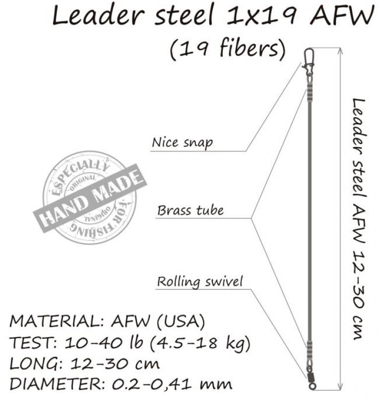 L.O. Stahlvorfach 1x19 - 25cm - 0,30mm 10,0kg