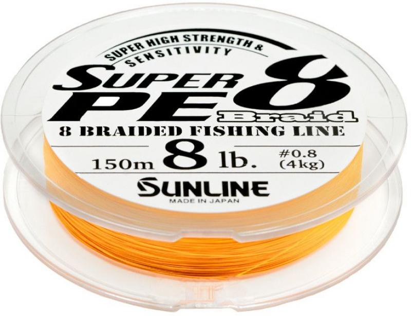 Sunline Super PE 8 Braid - 150m - -Orange - 6lb - 2.7kg